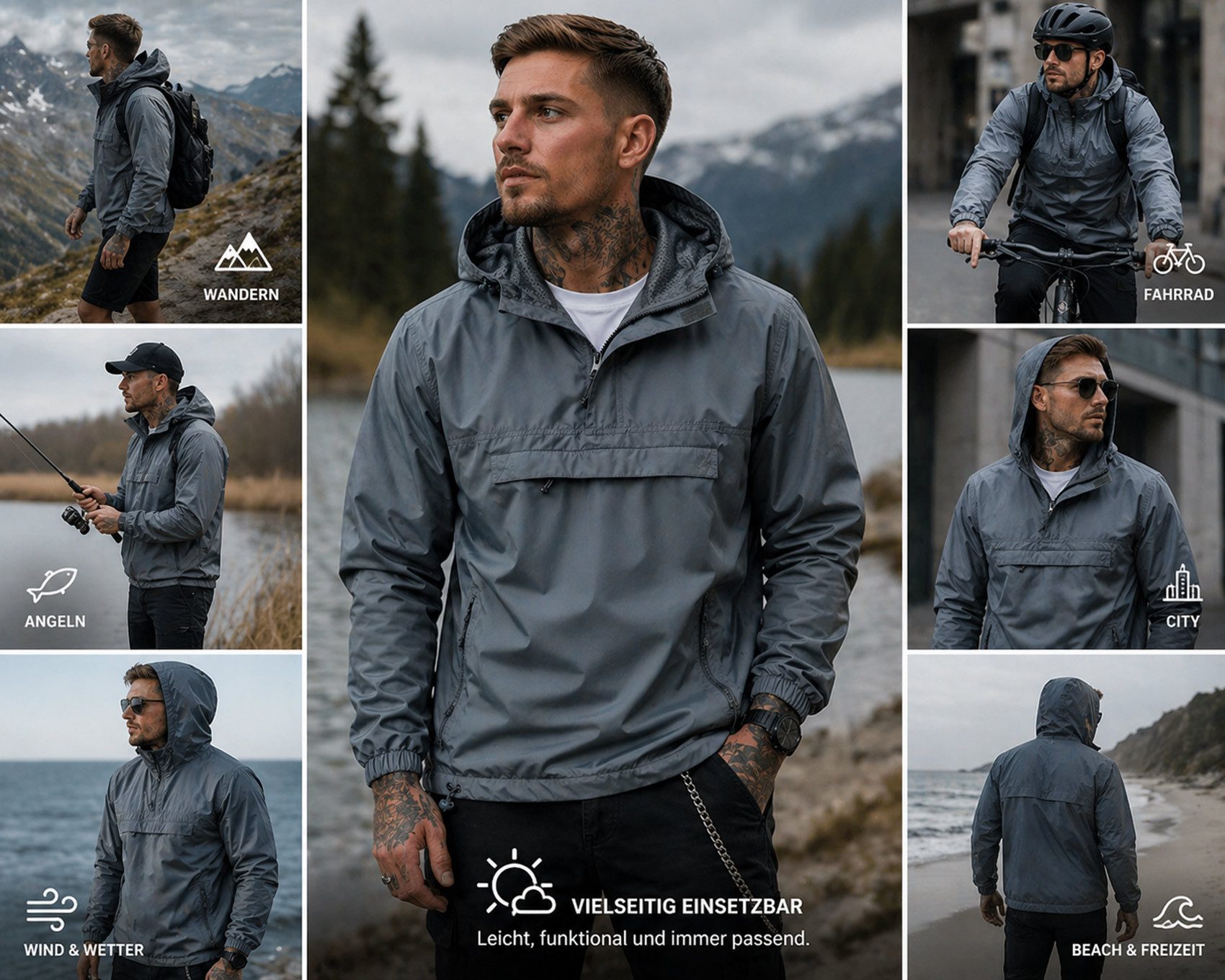 Brandit Allwetterjacke Herren Sommer Windbreaker Jacke US Version Perfekte Passform Hochwertige Verarbeitung,Wasserabweisend