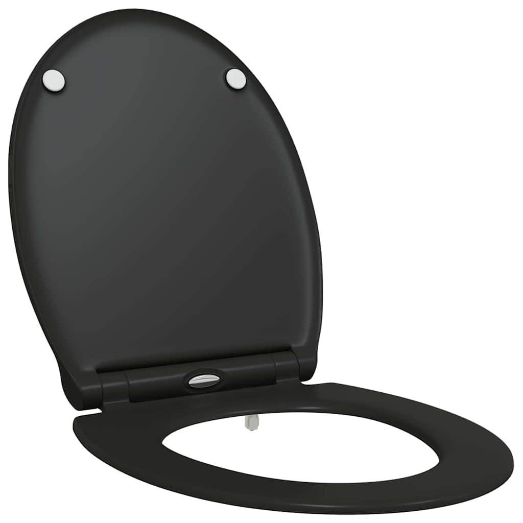 vidaXL WC-Sitz Schnellverschluss-WC-Sitz Schwarz 45.5 x 37.5 x 3.8 cm (1-St)