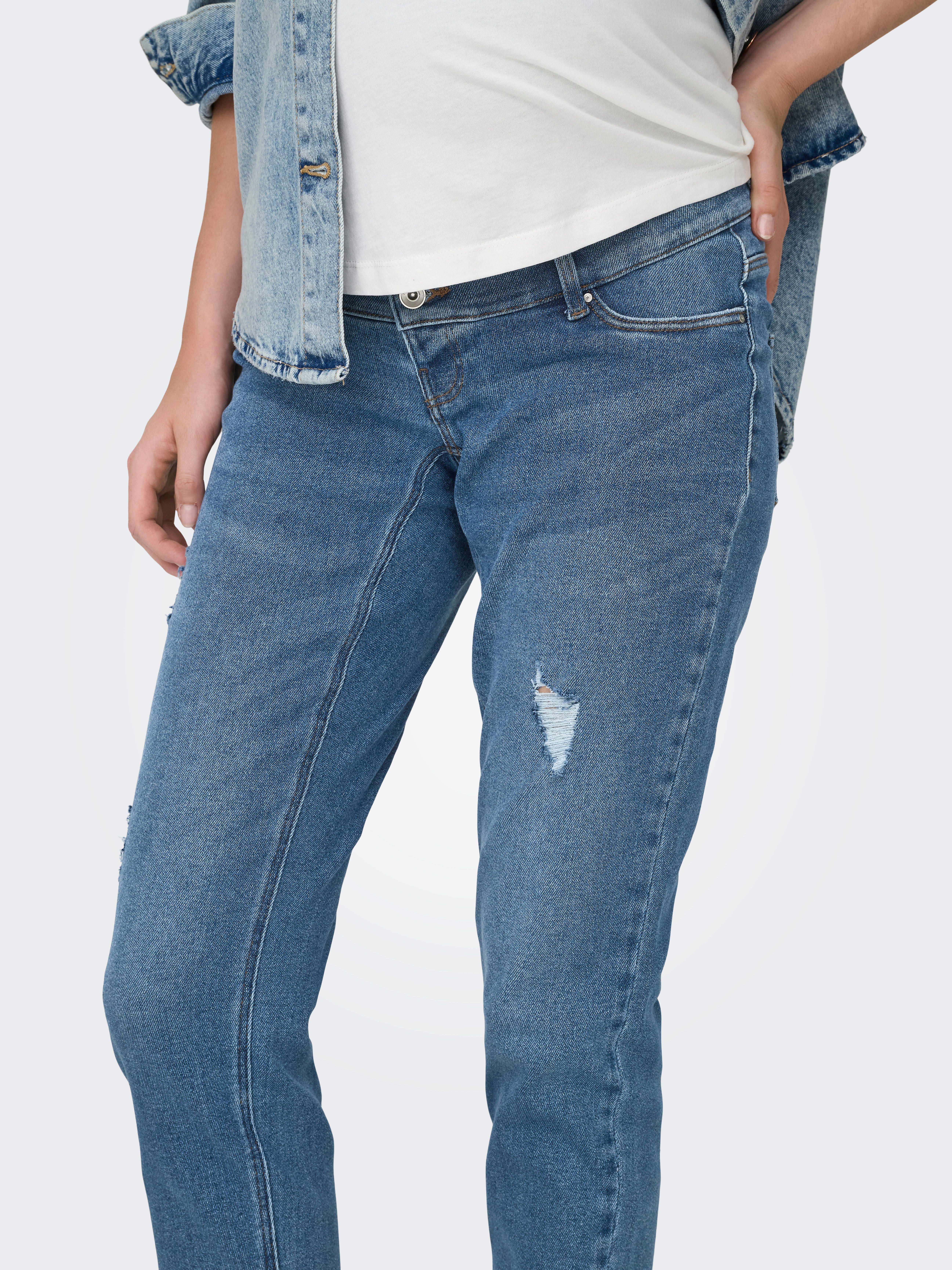 ONLY MATERNITY Umstandsjeans OLMCATWALK HW MOM AK DES DNM PIM040 NOOS aus Baumwollmischung, mit Elasthan, elastisches Material – Bild 2 von 5