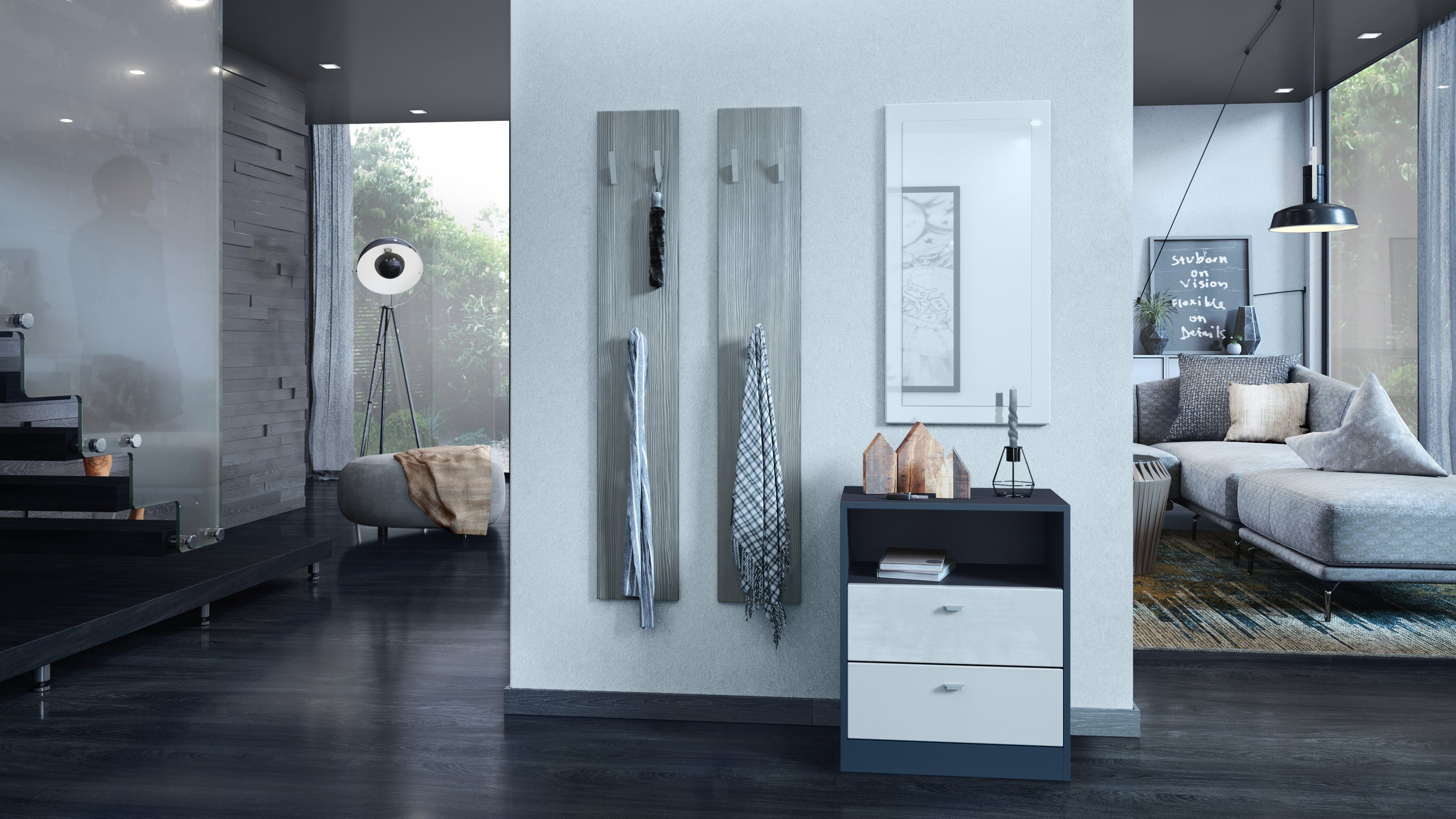 Vladon Garderobenpaneel Wandpaneel 140 (Garderobenpaneel, bestehend aus 2 P günstig online kaufen