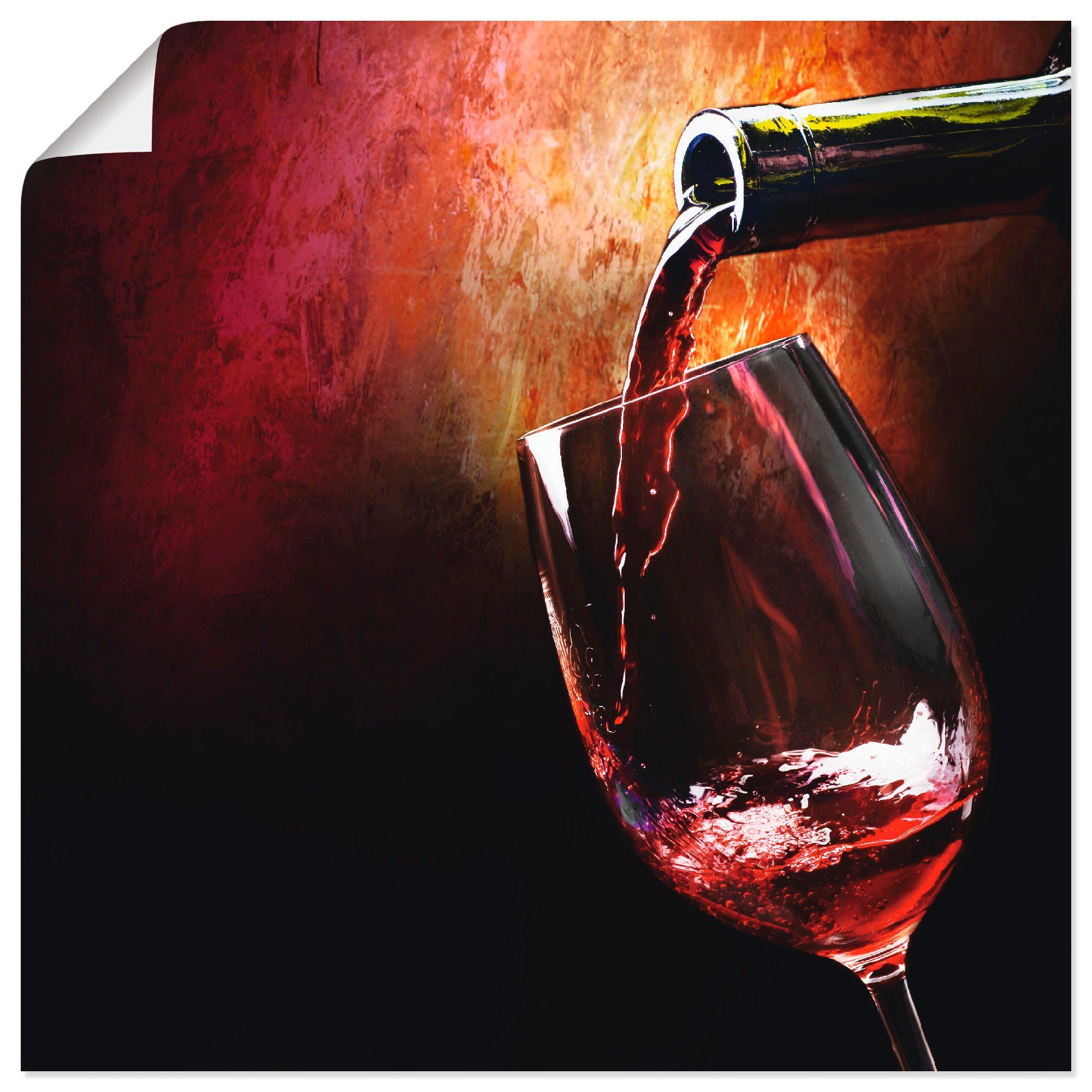 Artland Wandbild Wein - Rotwein, Getränke (1 St), als Alubild, Leinwandbild, Wandaufkleber oder Poster in versch. Größen