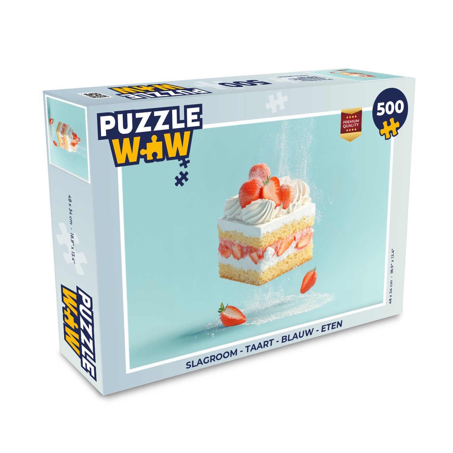 MuchoWow Puzzle Schlagsahne - Torte - Blau - Lebensmittel, 500 Puzzleteile, Foto-Puzzle, Bilderrätsel, Puzzlespiele, Spielzeug