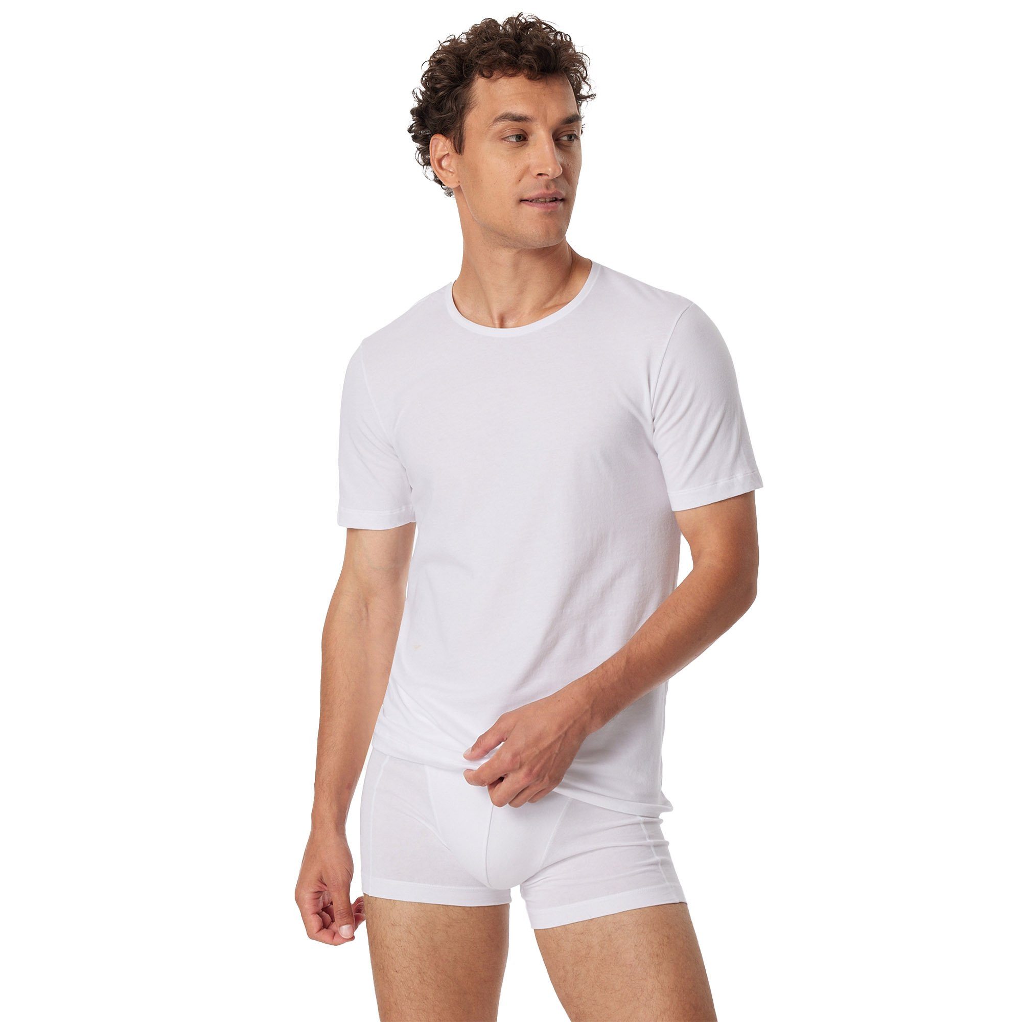 Schiesser T-Shirt Herren T-Shirt 4er Pack Baumwolle 2PACK T-shirt (Packung, 4er Pack)