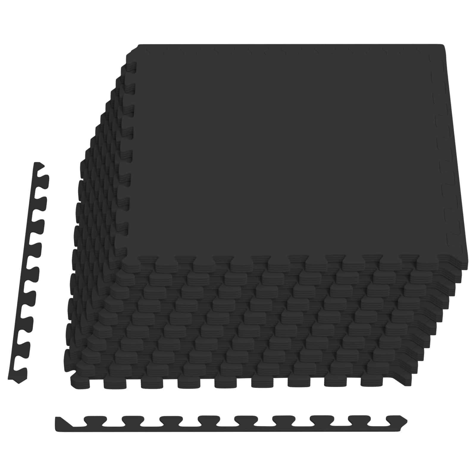 Bodenmatte Fußmatten 40 pcs Schwarz 14,4 m² EVA-Schaum