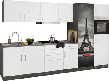 HELD MÖBEL Küchenzeile Paris, mit E-Geräten, Breite 330 cm, wahlweise mit Induktionskochfeld