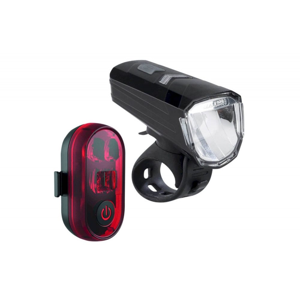 Fahrradbeleuchtung BLS 400 LED Akkuleuchten Set 40 Lux mit Automatiksensor
