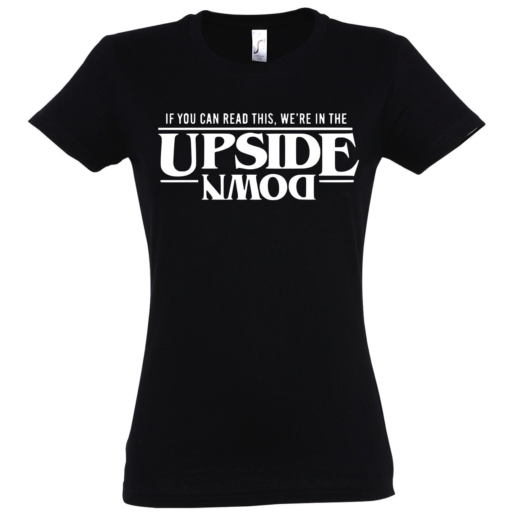 Youth Designz Print-Shirt Upside Down Damen T-Shirt Stranger Fun-Look mit lustigem Spruch Print