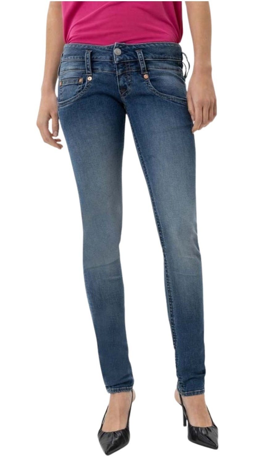 Pitch Jeans Stretch-Jeans 5-Pocket-Style Slim aus medium Organic Denim Herrlicher