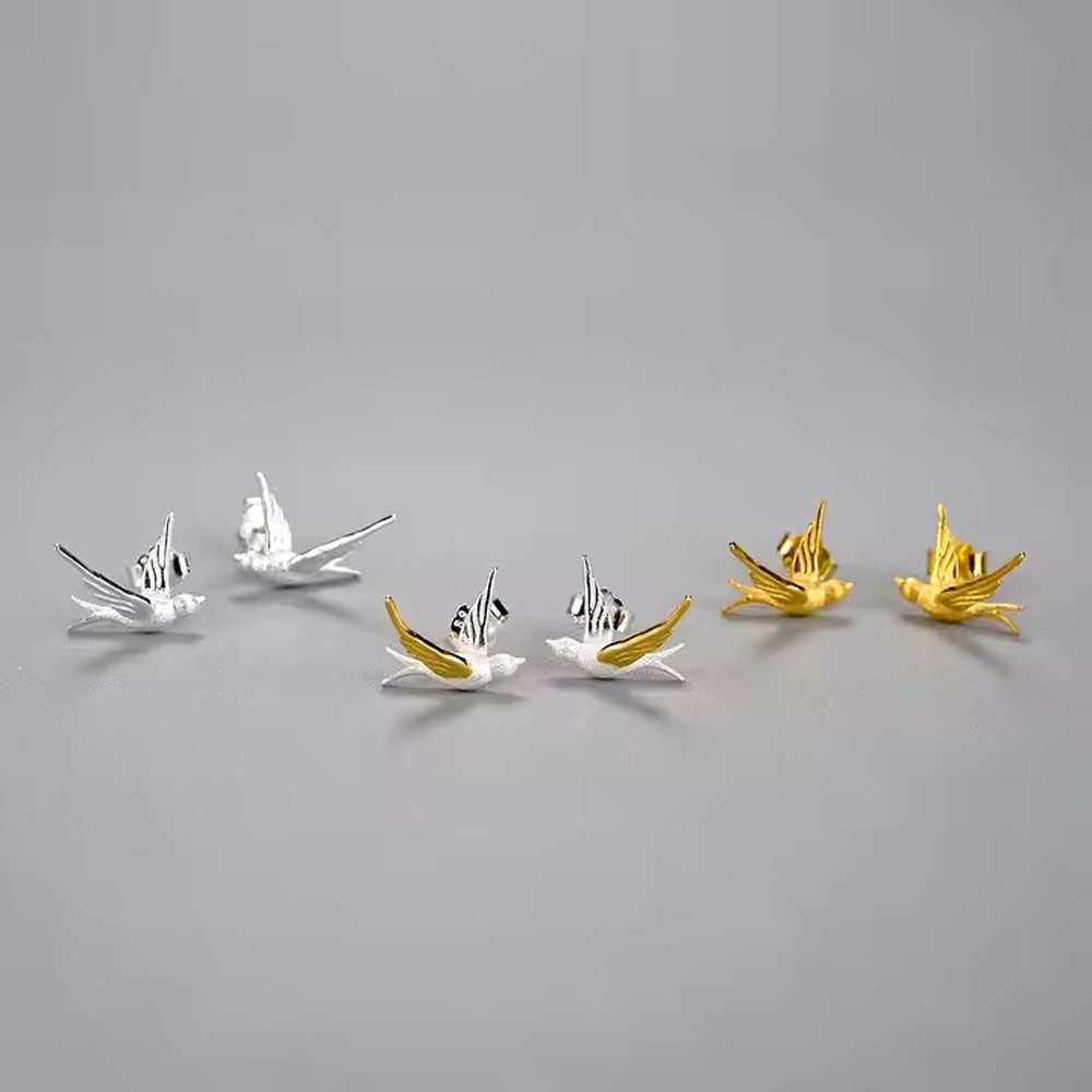 Runde Perlé Paar Ohrstecker handgefertigte Ohrstecker "Schwalbe der Freihei günstig online kaufen