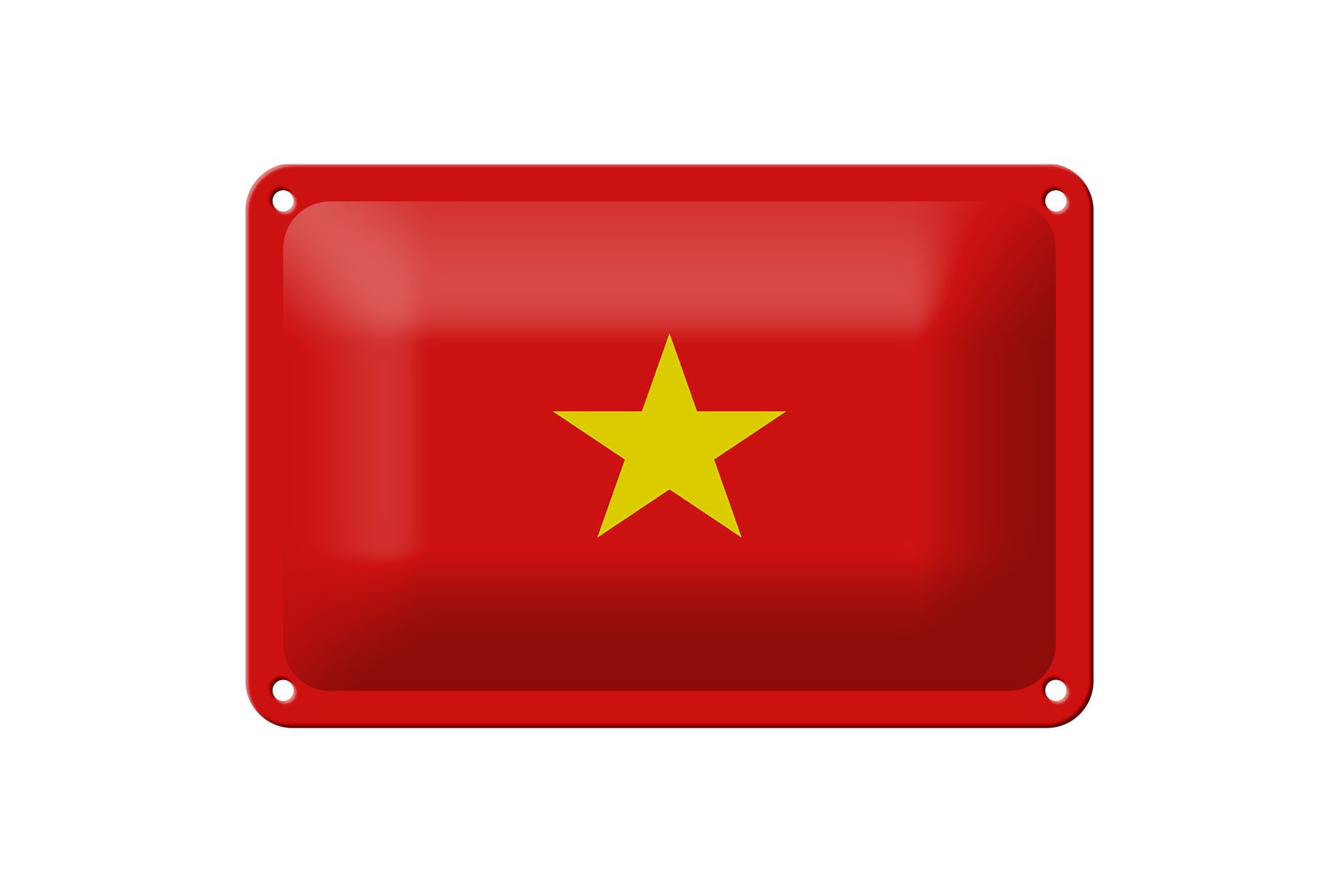 Femer GmbH Metallschild Flagge Vietnams 18x12cm Flag of Vietnam, (1 St), gewölbte Oberfläche, abgerundete Ecken, umgeschlagene Kanten