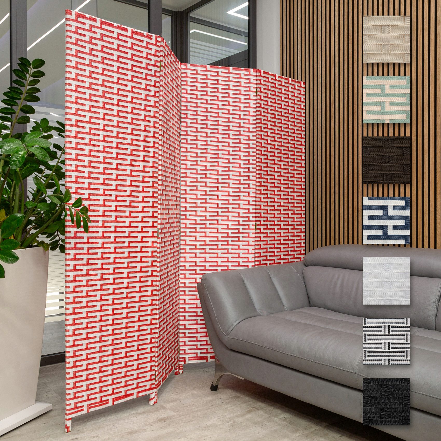 Hexim Raumteiler, Paravent 180x180 cm - Trennwand 4-teilig klappbar für Inn günstig online kaufen