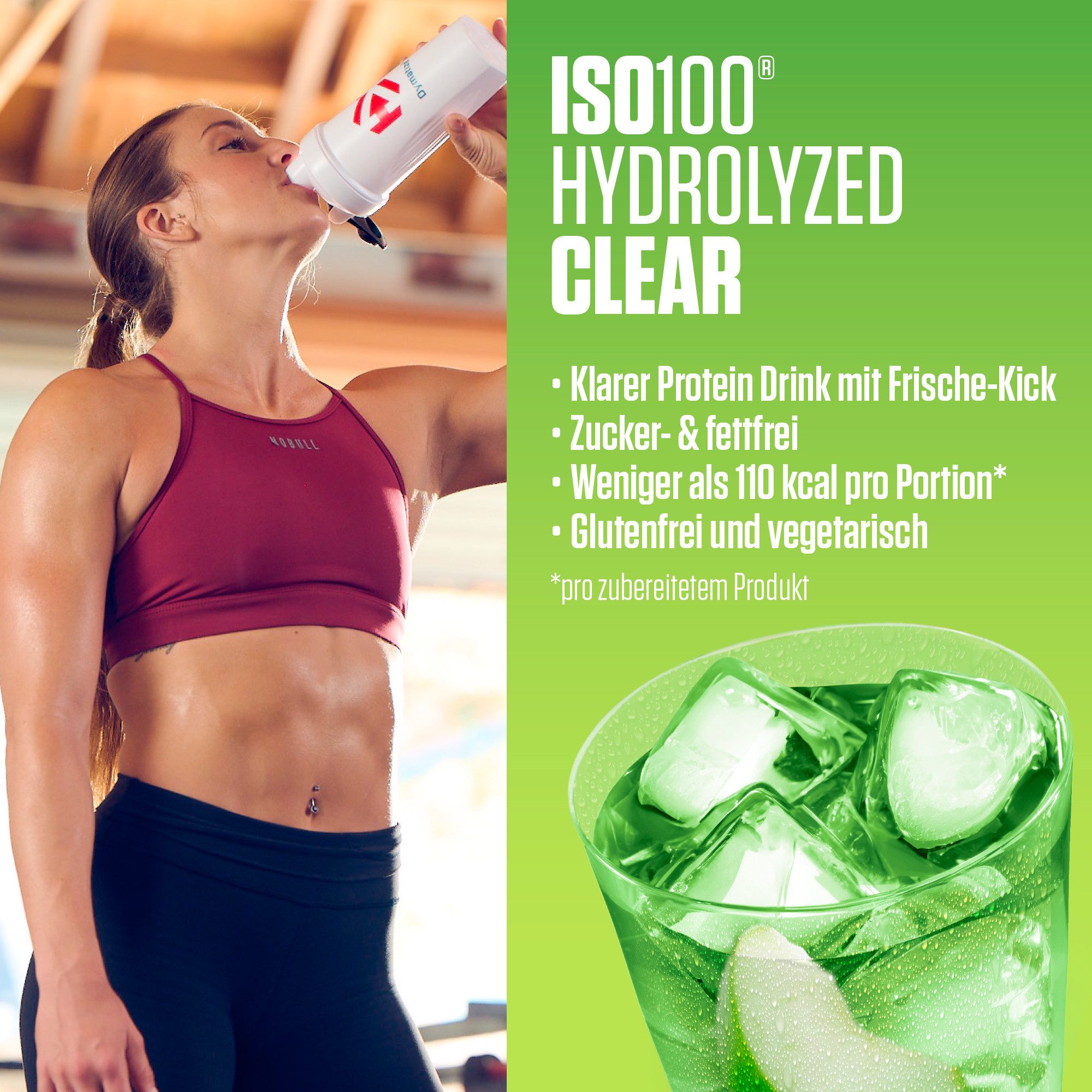 Dymatize 2er-Set ISO 100 Hydrolyzed Clear Whey Protein Green Apple & Lollipop Pulver, 1024 g