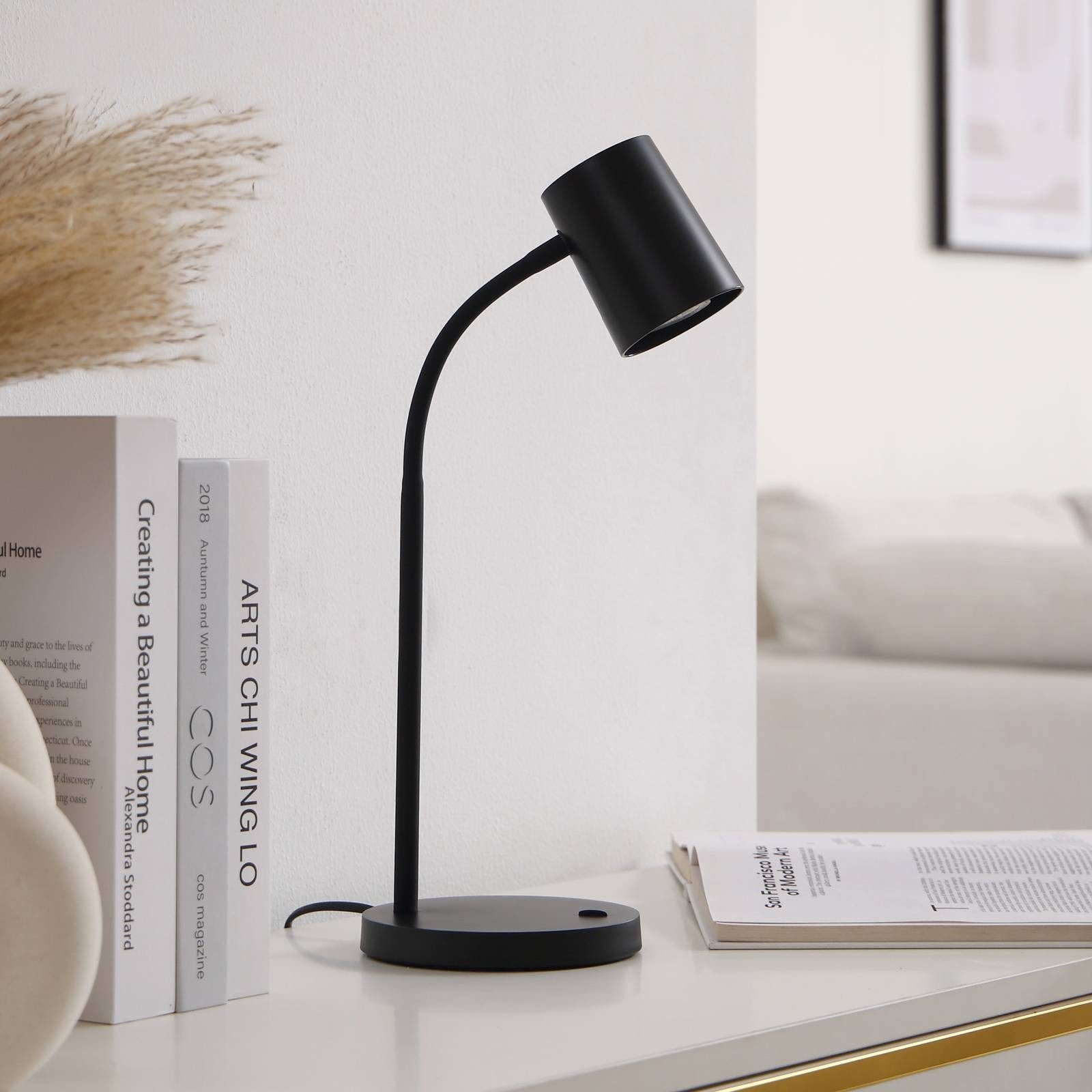 Lindby Schreibtischlampe Radka, Kunststoff Schwarz IP20, 1 x 10 W LED