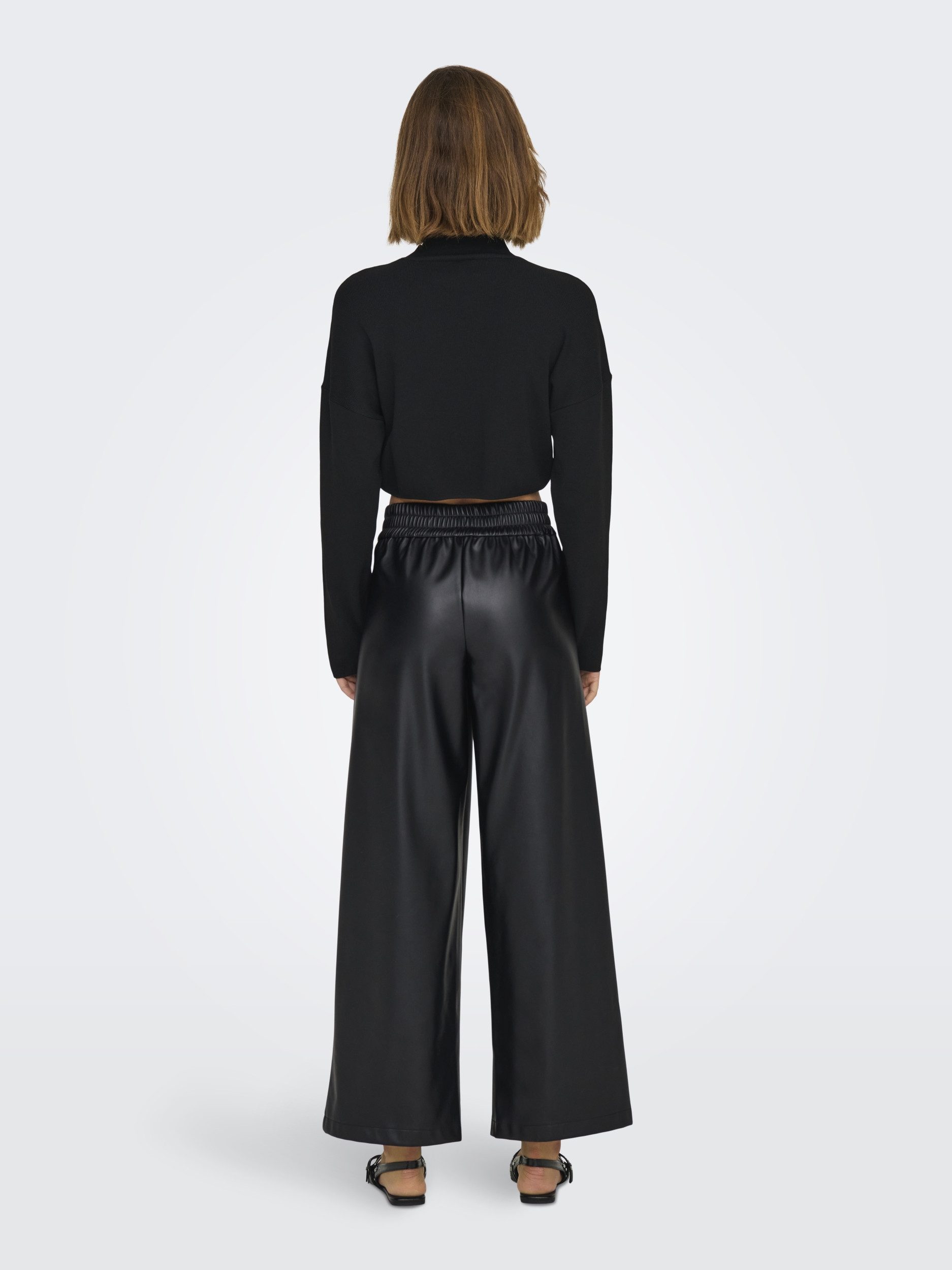 ONLY Stoffhose ONLBINA FAUX LEATHER WIDE PANT BF O günstig online kaufen