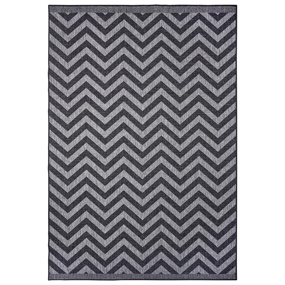 Teppich In- & Outdoor Wendeteppich Palma Schwarz Silber, NORTHRUGS,  rechteckig, Höhe: 5 mm