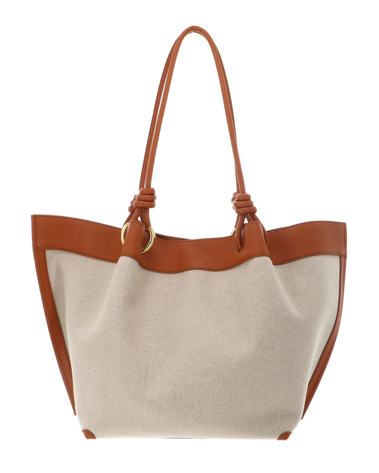 COCCINELLE Schultertasche Canvas Handbag, aus echtem Rindsleder
