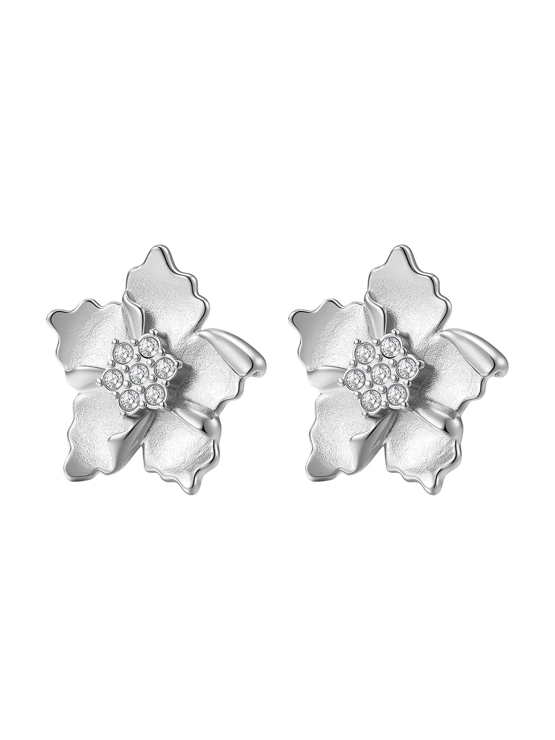Hey Happiness Paar Ohrstecker Blumen – Statement Damen Ohrringe aus Edelstahl vergoldet mit Zirkonia, wasserfester Schmuck im Flower Design