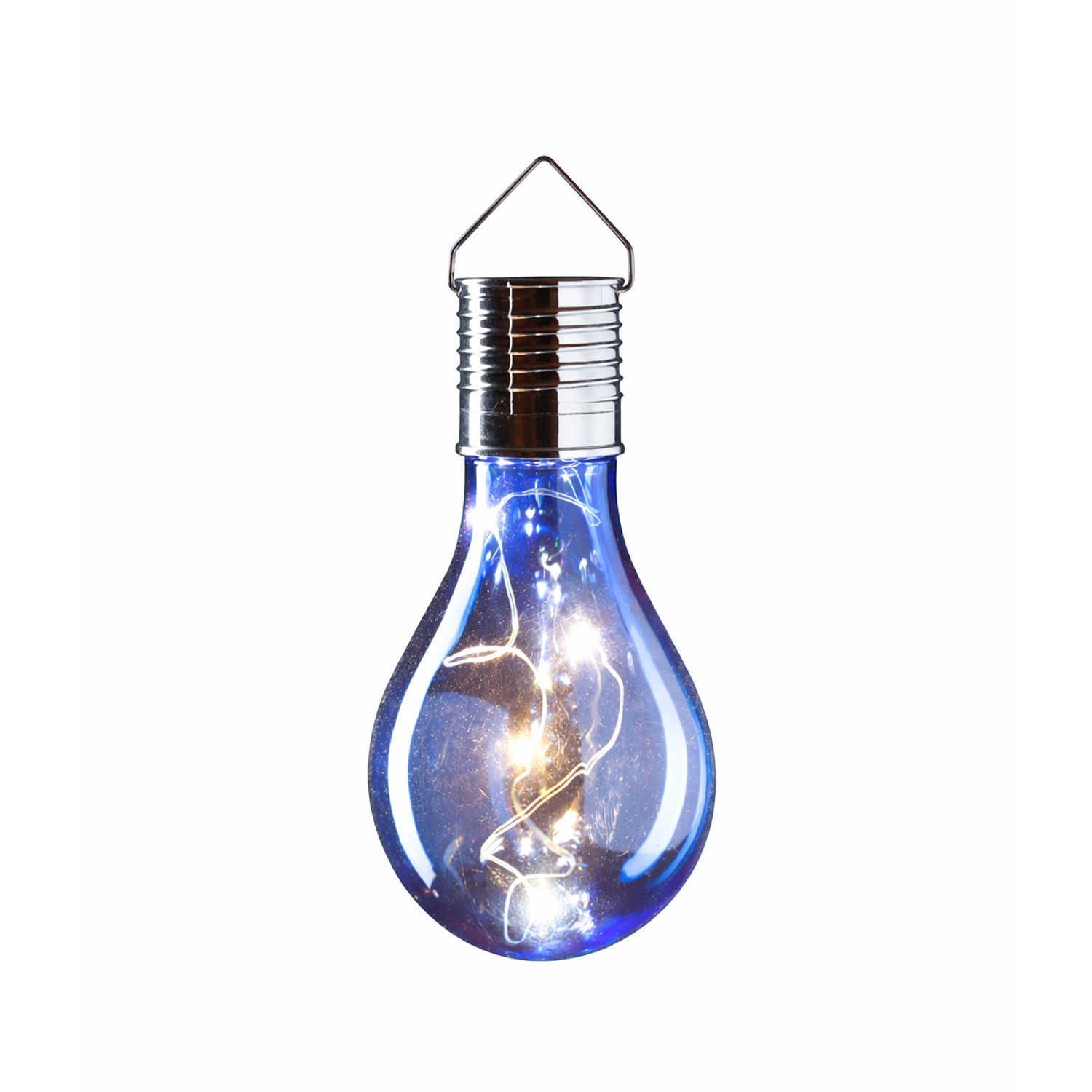 MARELIDA LED Solarleuchte LED Solar Glühbirne hängend Gartenleuchte für Terrasse Balkon blau, LED Classic, warmweiß (2100K bis 3000K)
