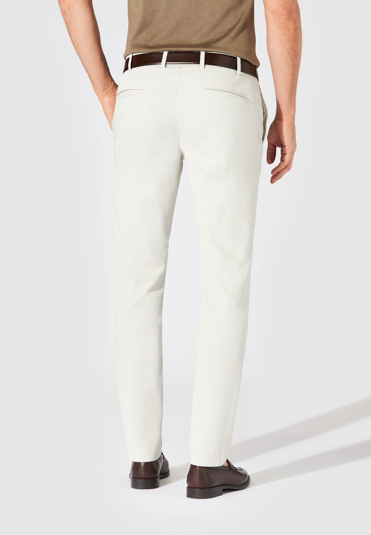 Hiltl Chinos Tamo Chino Hose Herren Slim Fit Stretch Baumwolle, gebrochenes weiss, Premium Baumwollhose, leichte Sommerhose, Chino für Büro und Freizeit