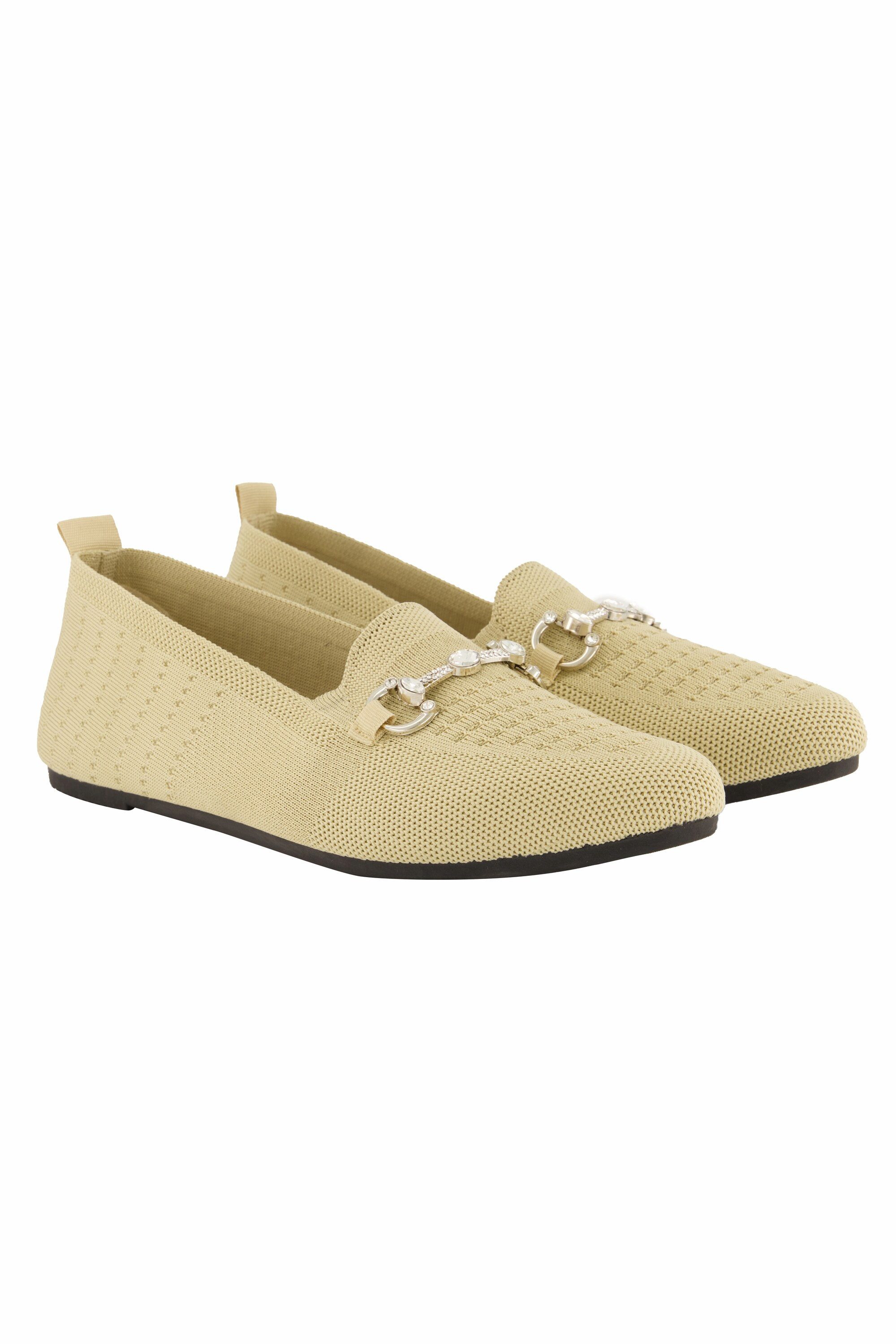 Ulla Popken Strick-Ballerinas Zierspange Wechselfußbett Ballerina