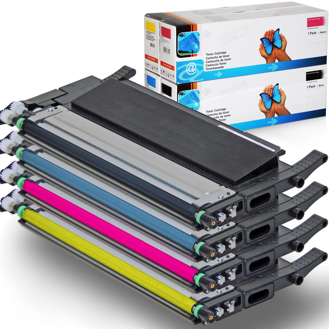 Tonerkartusche D&C Toner-Set für Samsung CLX-3305 Series - 4 Farben CMYK - 1.500/1.00, (Kompatibel für Samsung CLX-3305 Series CLT-P406C), W