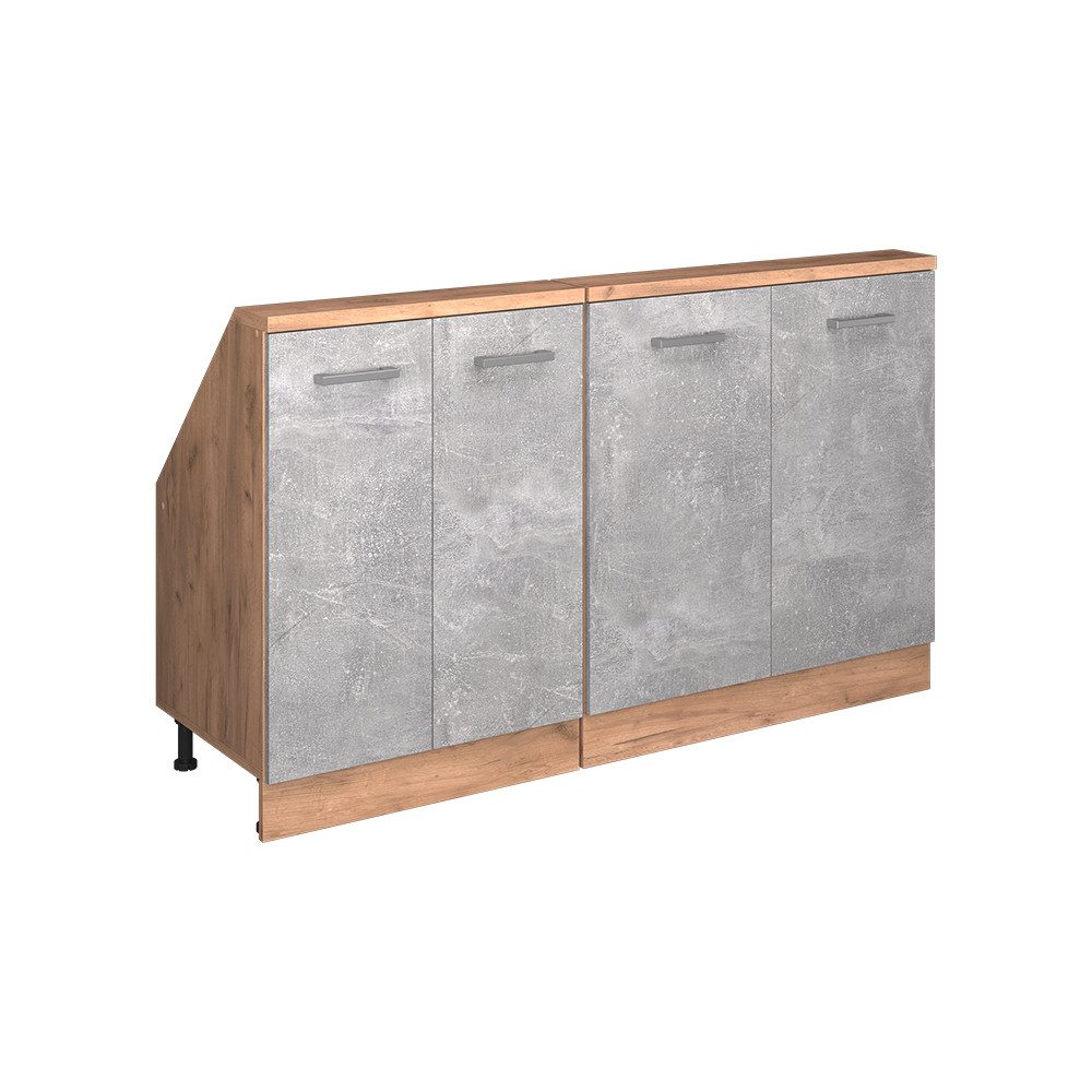 Vicco Unterschrank R-Line, Beton/Goldkraft Eiche, 140 günstig online kaufen
