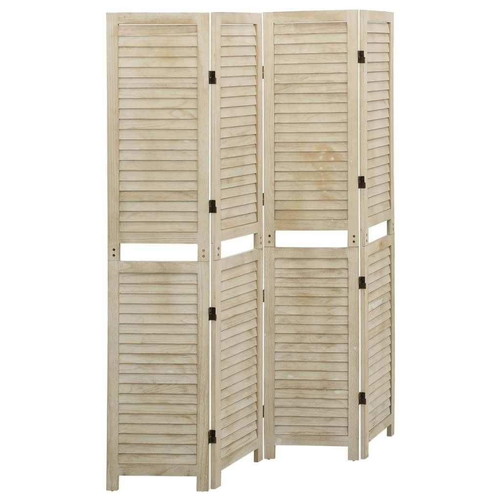 furnicato Raumteiler aus Massivholz 140 x 1,5 x 165 cm Naturfarben, 1-tlg., Klappbarer Sichtschutz mit Lüftungsschlitzen für das Schlafzimmer
