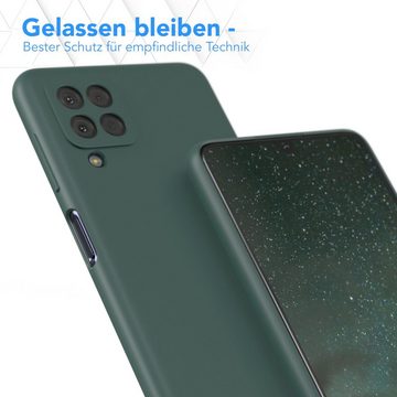 EAZY CASE Handyhülle TPU Hülle für Samsung Galaxy M22 / M32 / A22 4G 6,4 Zoll, Silikon Schutzhülle mit Kameraschutz kratzfest bumper Grün / Nachtgrün