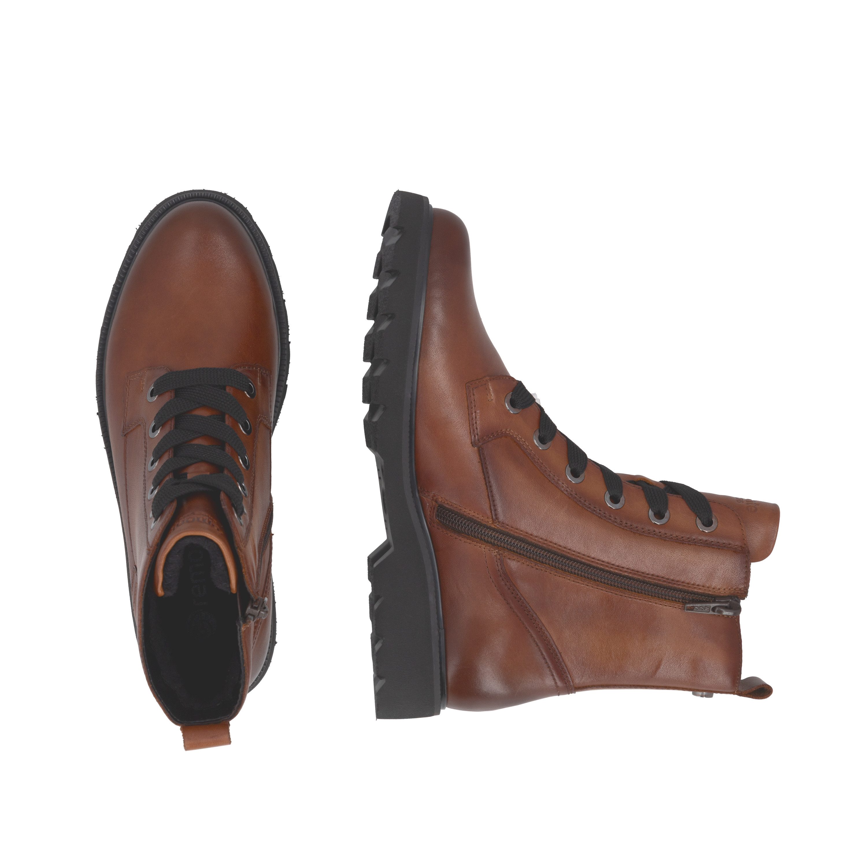 Remonte Schnürboots Schnürstiefelette, Profilsohle, Blockabsatz