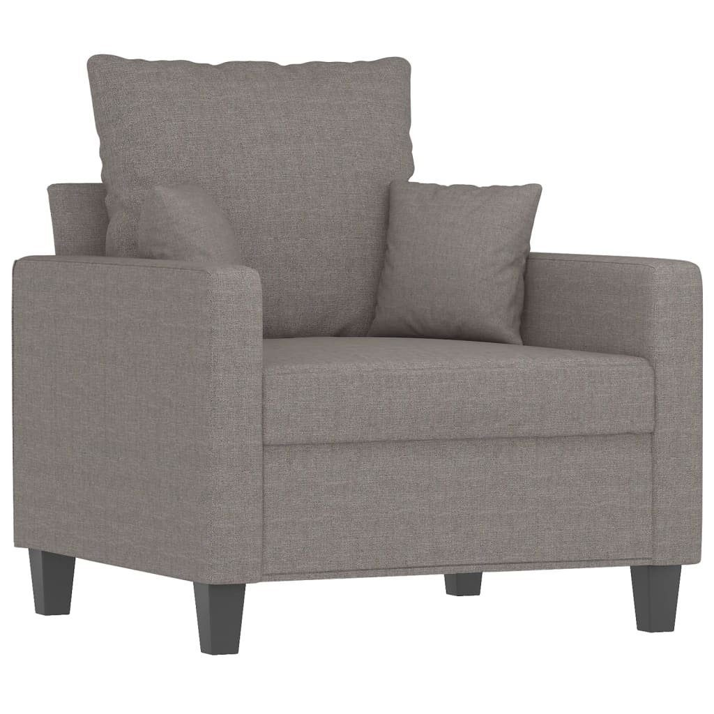 mit Hocker 60 vidaXL Sessel Taupe cm Stoff Sofa