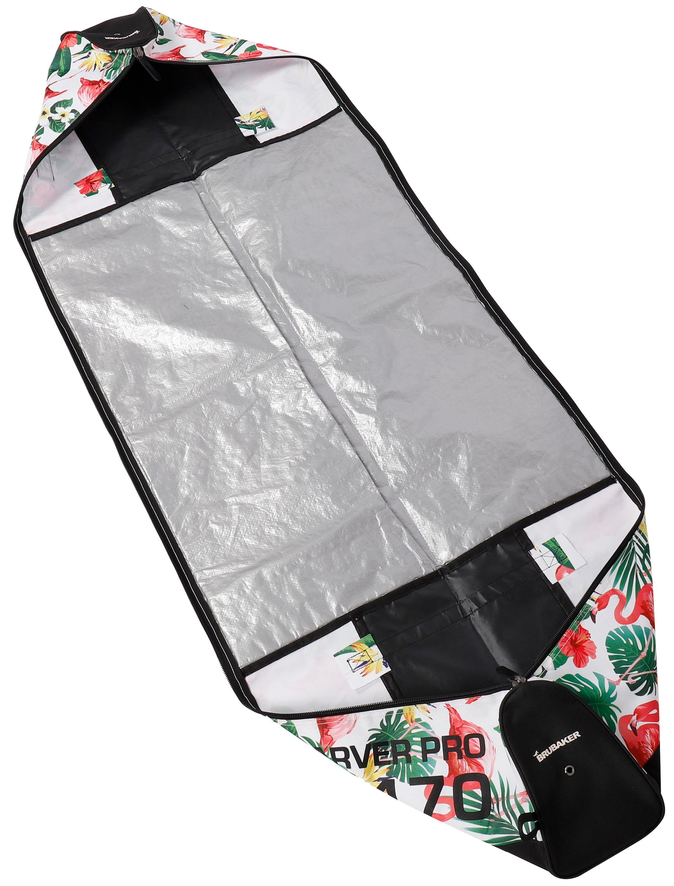BRUBAKER Skitasche Carver Pro Ski Tasche - Flamingo (Skibag für Skier und Skistöcke, 1-tlg., reißfest und schnittfest), gepolsterter Skisack mit Zipperverschluss