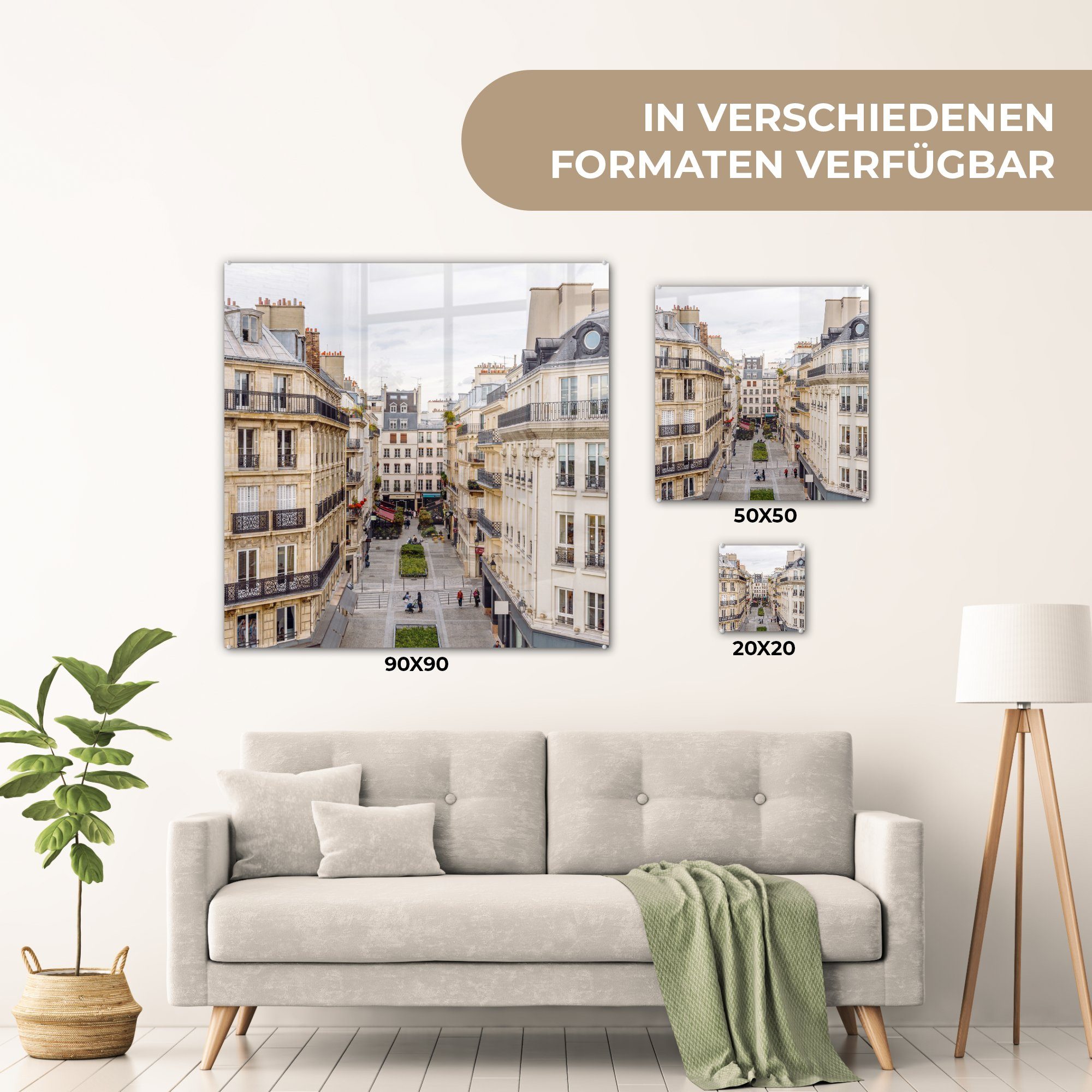 - Wohnungen - Glas Paris, MuchoWow in Bilder Acrylglasbild St), Wandbild Foto Glasbilder auf Wanddekoration (1 - auf Glas