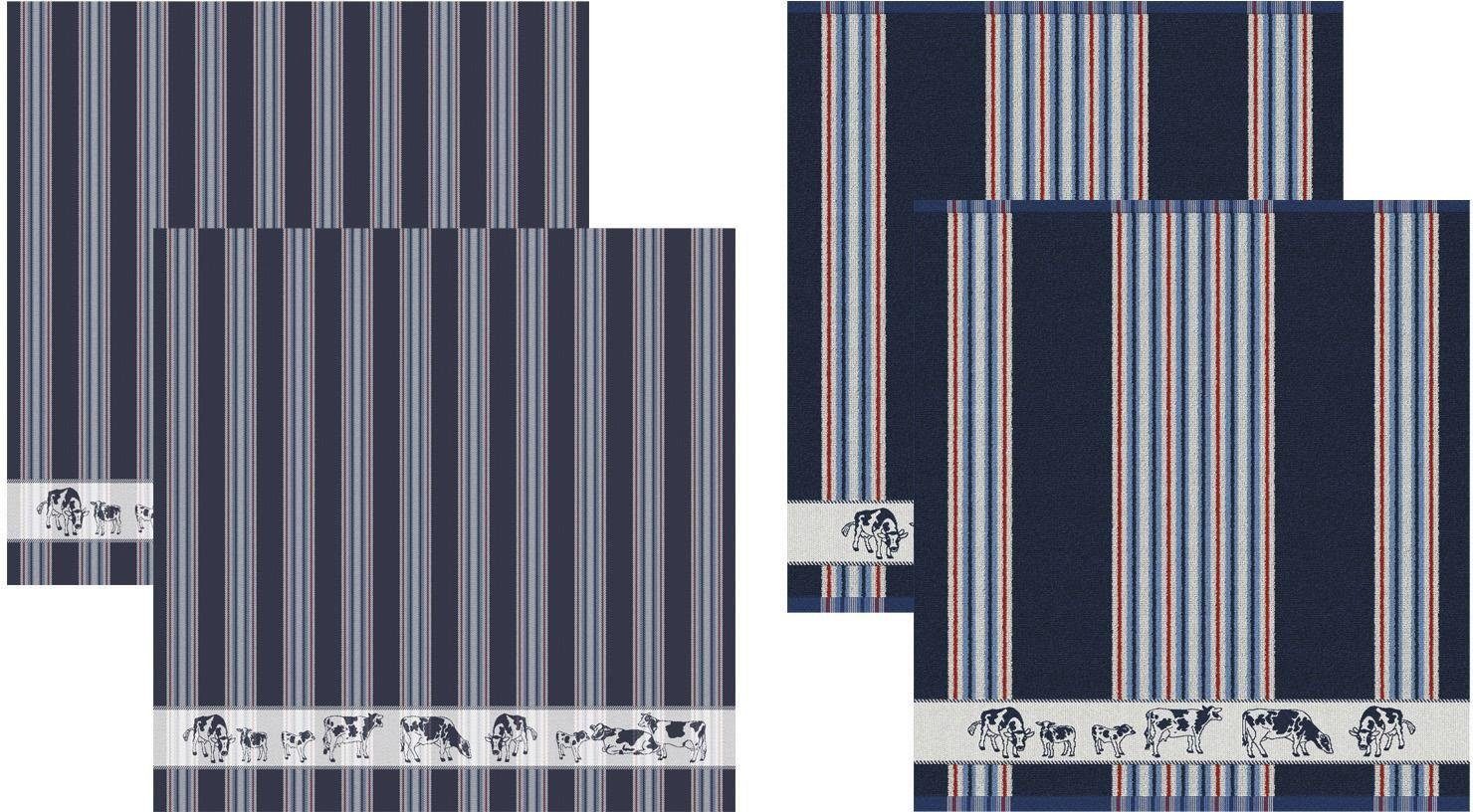 DDDDD Geschirrtuch Friesian, (Set, 4-tlg), Combiset: 2 Küchentücher & 2 Geschirrtücher