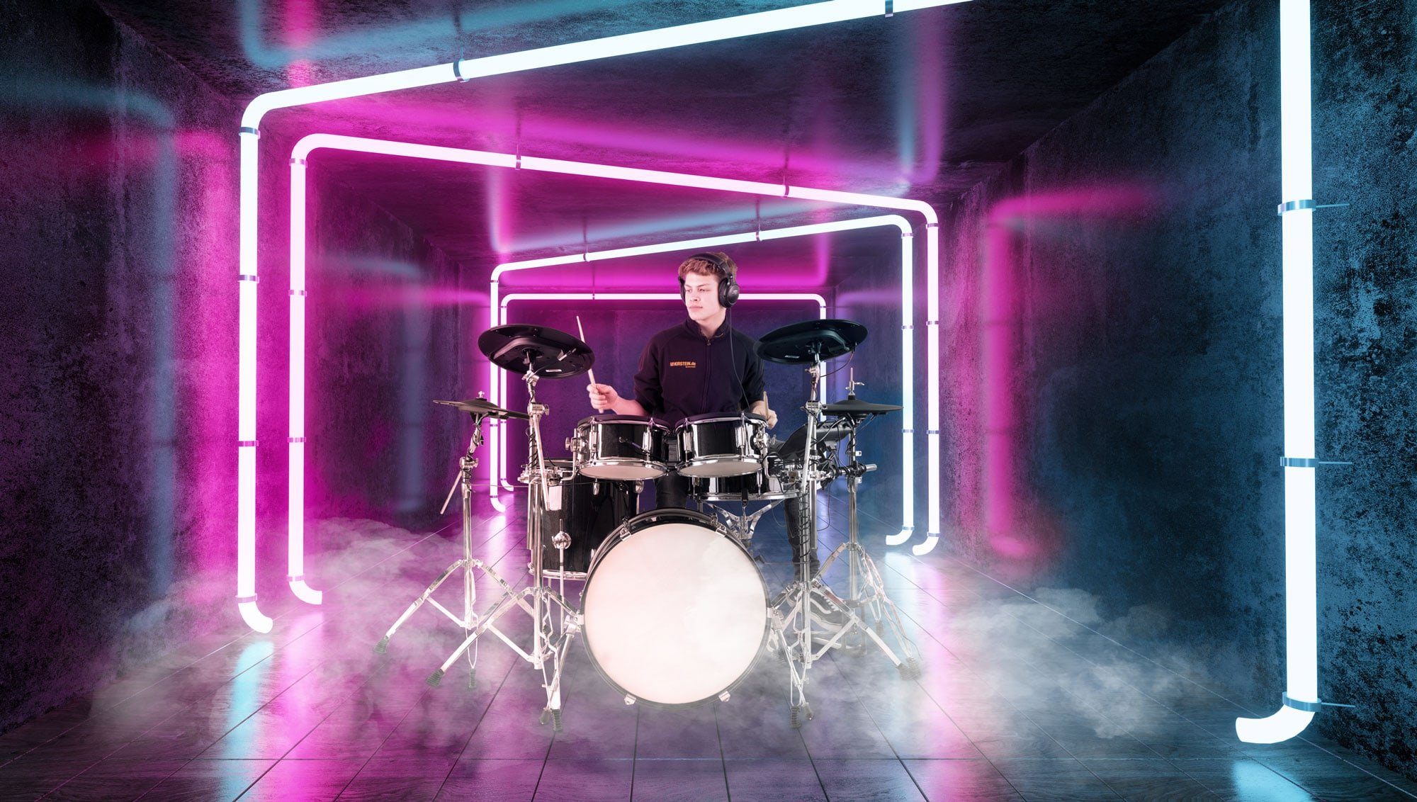 XDrum E-Drum DD-670 PLUS Mesh E-Drum Kit, 10-St., echte Holzkessel, 720 Sounds, 20 Preset- und 20 User-Kits