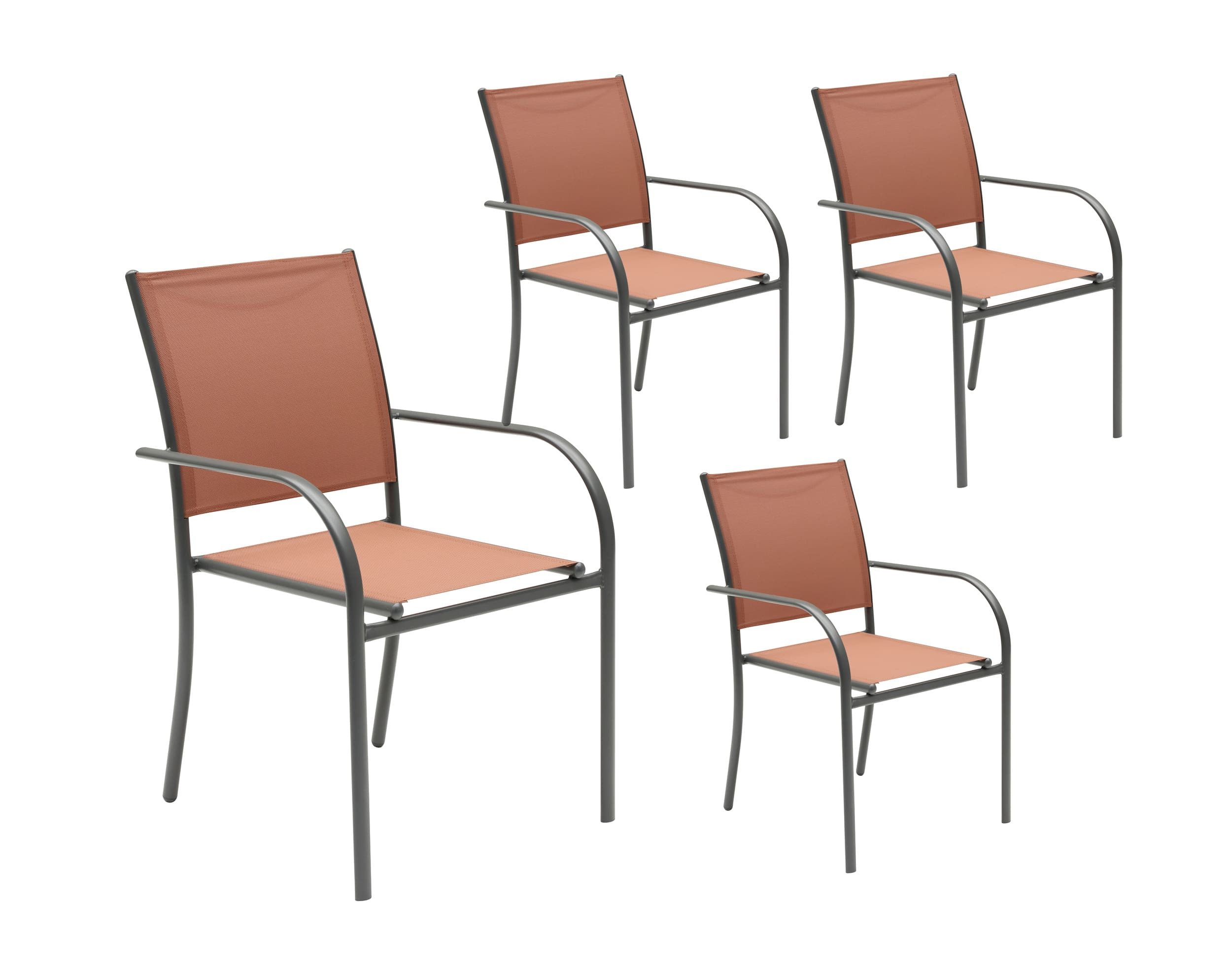 LC Garden Stapelstuhl LC Garden »Campino« Gartenstuhl Stapelstuhl Bistrostuhl Textilen (4 St)