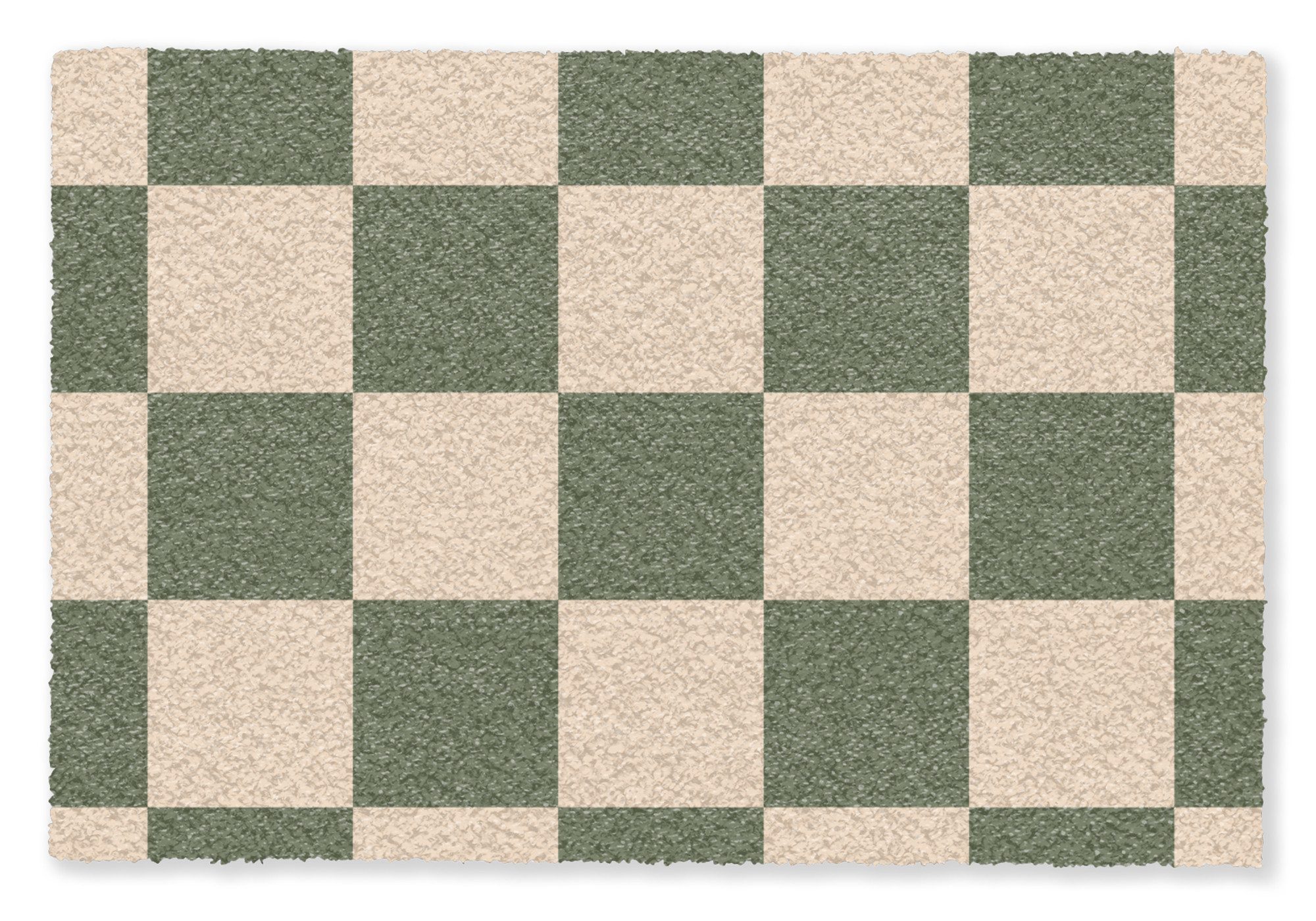 MuchoWow Fußmatte Schachbrettmuster - Grün - Beige - Blöcke, Rechteckig, innen Schmutzfangmatte, Tür, Schmutzfänger Flur, Teppich, 60x40 cm