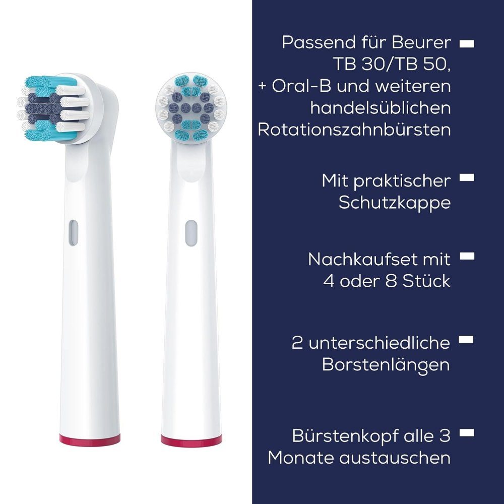 BEURER Aufsteckbürsten Sensitive 4er - Aufsteckbürsten - weiß