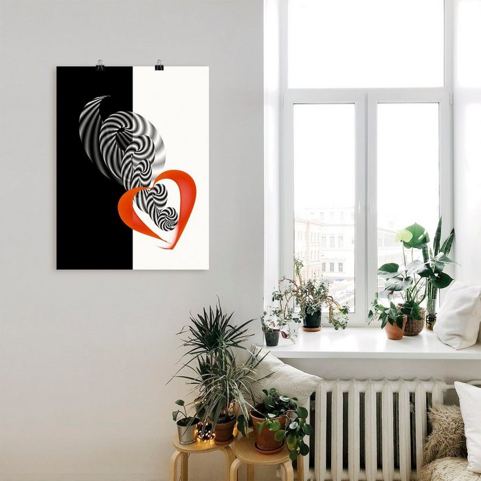 Artland Wandbild In der Mitte des Herzens Gegenstandslos (1 St) als Alubild Leinwandbild Wandaufkleber oder Poster in versch. Größen