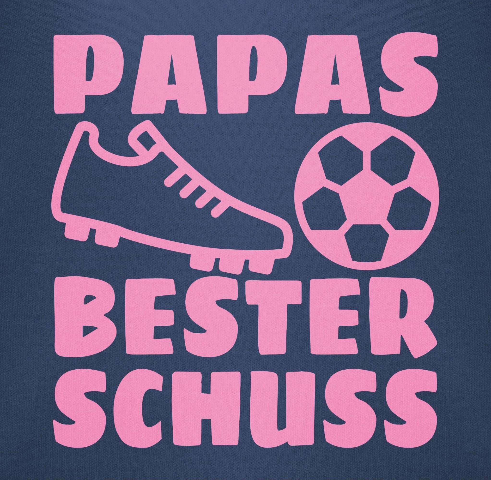 Shirtracer Shirtbody Papas Treffer Baby rosa Geschenk Vatertag bester mit 1 Fussball Blau - Navy