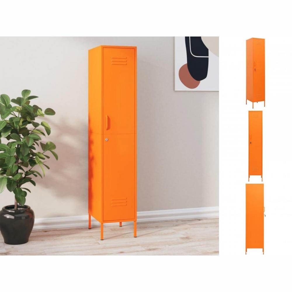 vidaXL Stahl 35x46x180 cm Orange Aktenschrank Schließfachschrank