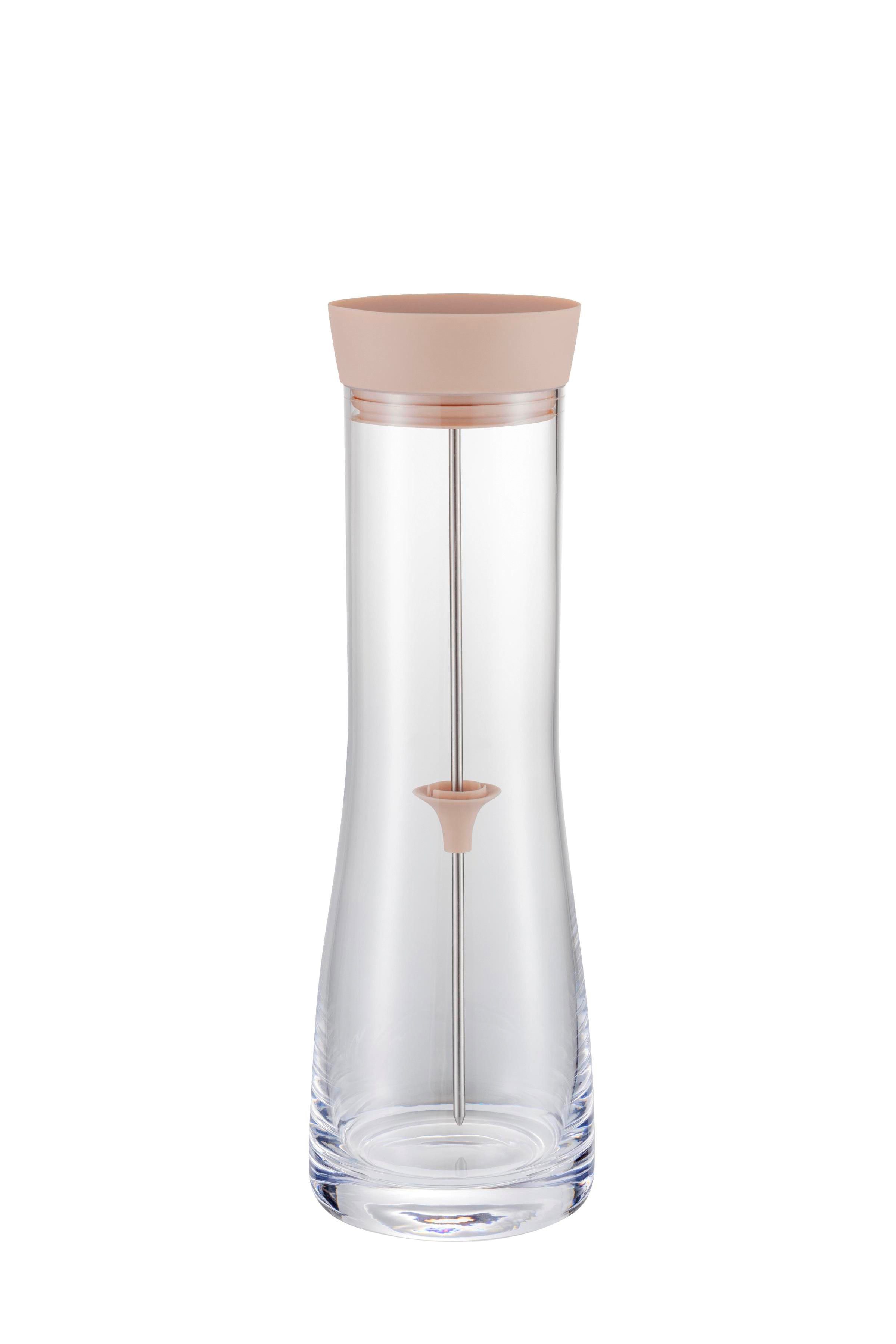 blomus Wasserkaraffe -DRIWA- aus Glas, 1 Liter, Glaskaraffe, Rose Dust, Tropffreies Ausgießen