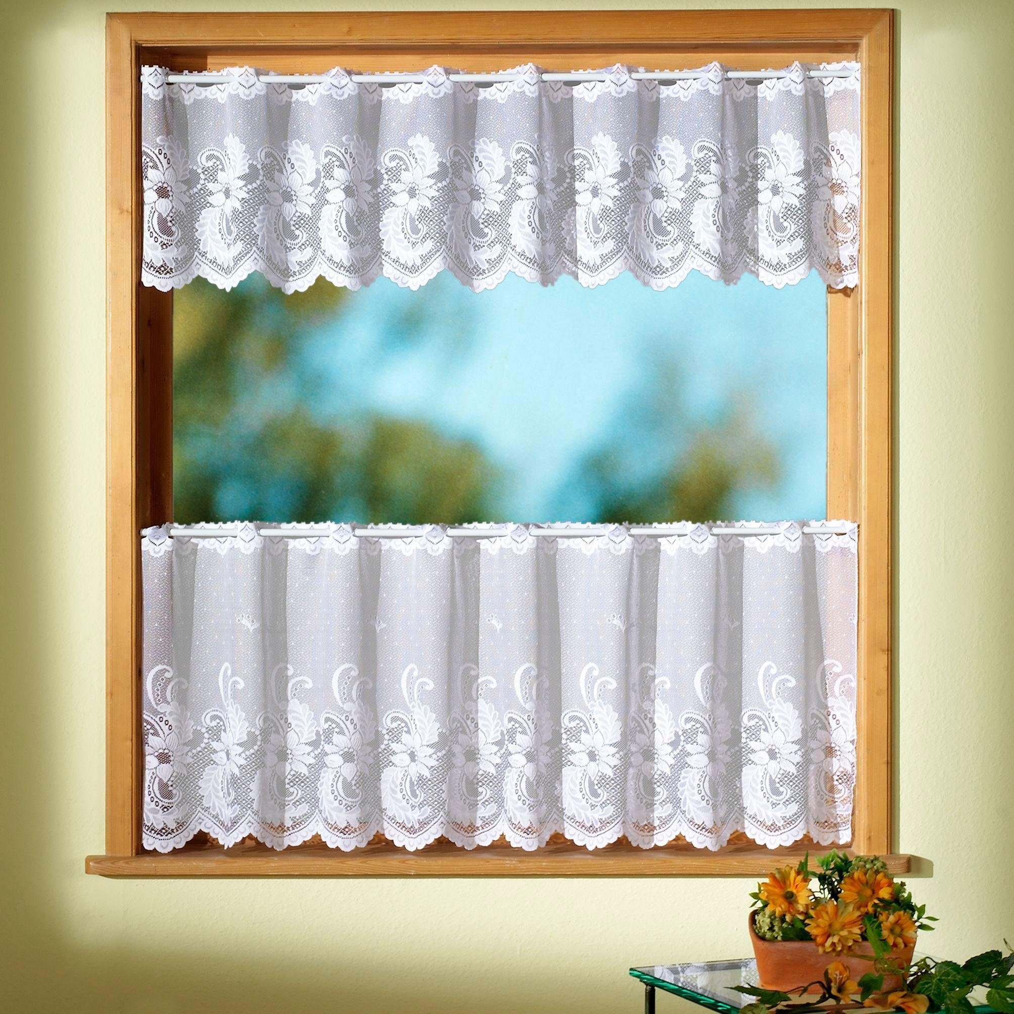 Weckbrodt Scheibengardine Flensburg Set, Stangendurchzug (2 günstig online kaufen