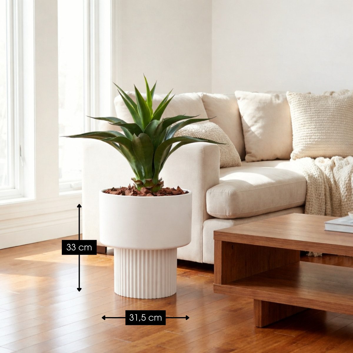 Mica Decorations Blumentopf Mica Decorations Lux Blumentopf – Offwhite