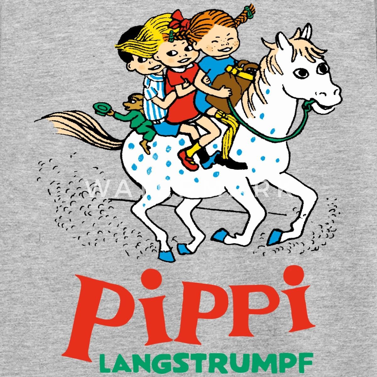 Spreadshirt T-Shirt Pippi Langstrumpf Ausritt Mit Annika Und Tommy Kinder T-Shirt (1-tlg)