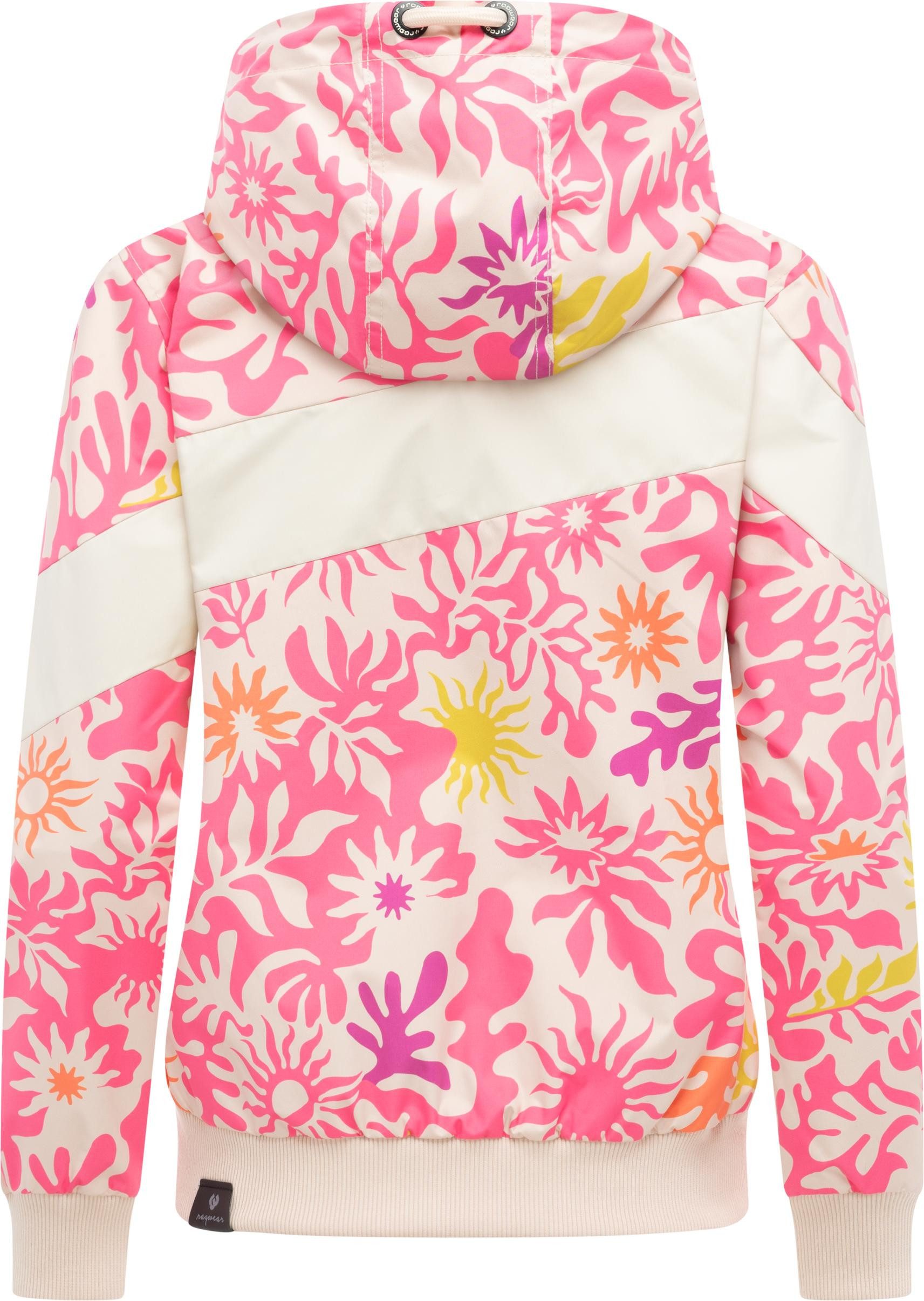 Ragwear Outdoorjacke Nuggie Block Flower modische Damen Freizeitjacke mit floralem Print