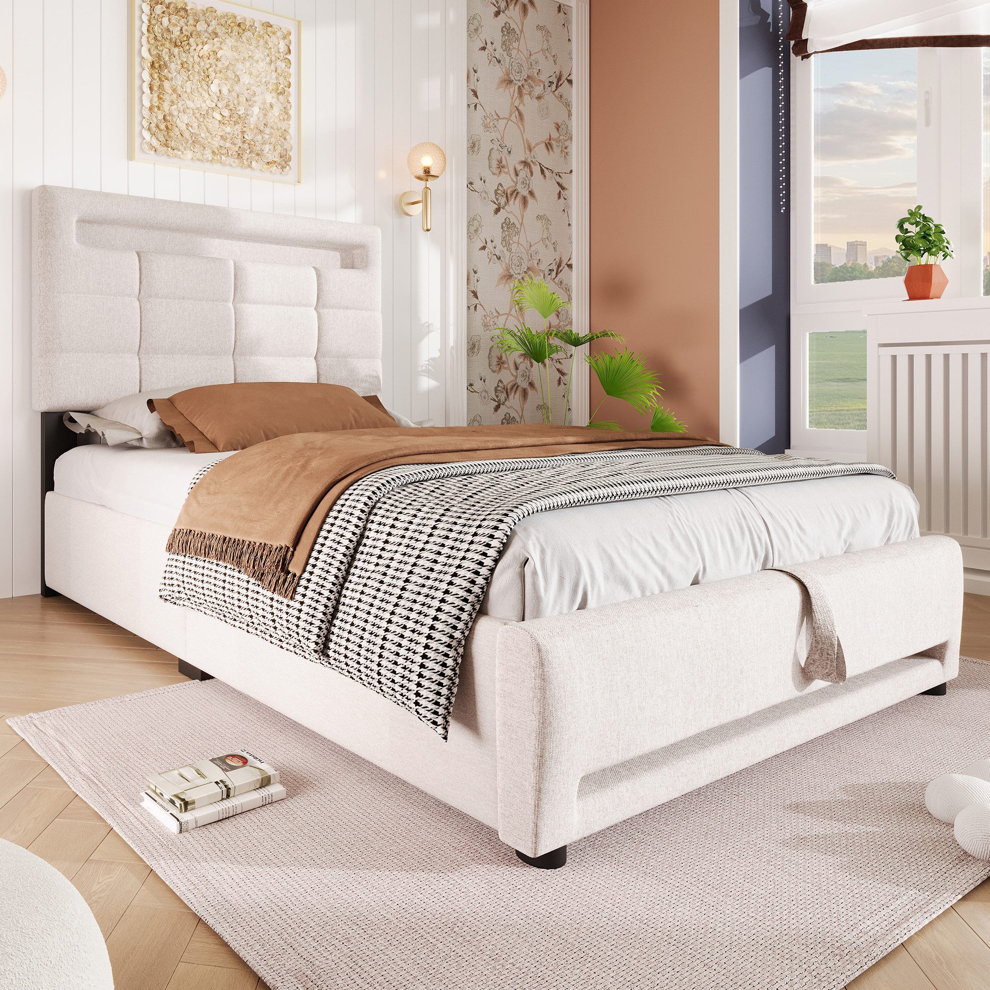 HAUSS SPOLE Polsterbett 90x200cm mit LED-Leuchten, günstig online kaufen