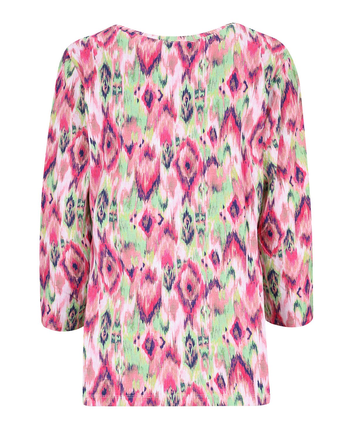 Hajo Blusenshirt Shirt Ikat-Print 3/4 Arm