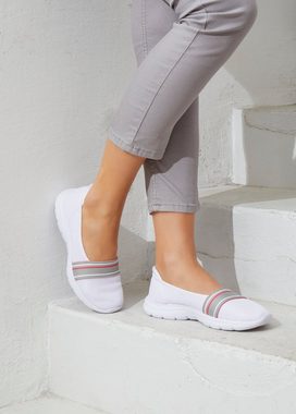 LASCANA Slipper "Slip On" federleichter Sneaker, Halbschuh aus Mesh Material VEGAN