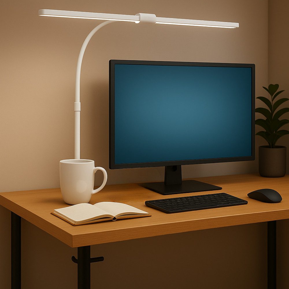 LUXULA LED Schreibtischlampe 80cm dimmbare Doppelkopf günstig online kaufen