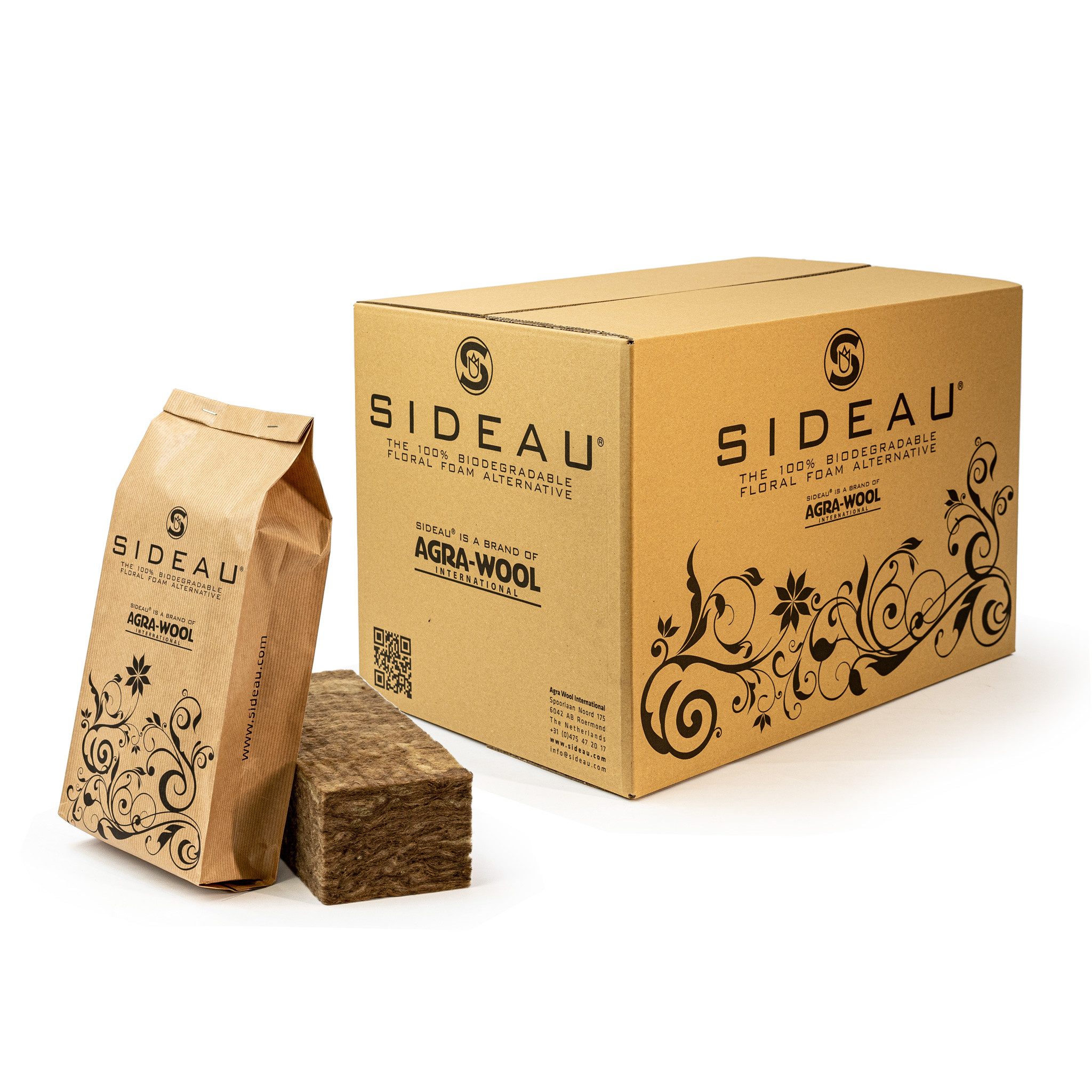 Sideau Bastelmoos, Steckmasse Ziegel 23x10x7,5cm kompostierbar & abbaubar 16 Stück